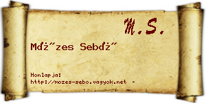 Mózes Sebő névjegykártya